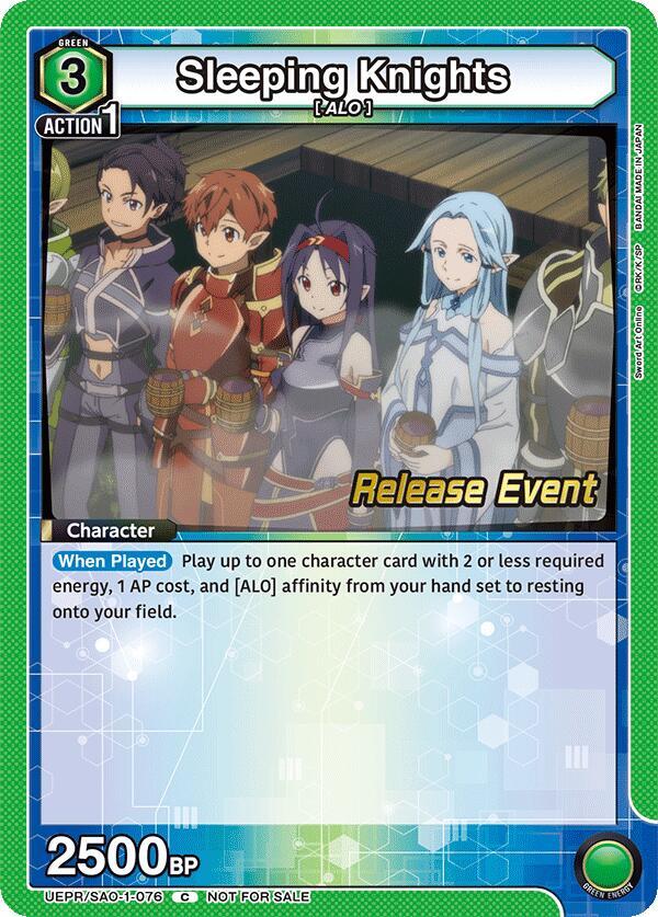Sleeping Knights, UE07BT: Sword Art Online Release Event Cards UEPR/SAO-1-076