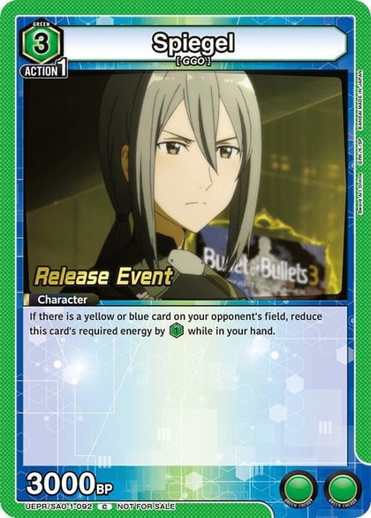 Spiegel, UE07BT: Sword Art Online Release Event Cards UEPR/SAO-1-092