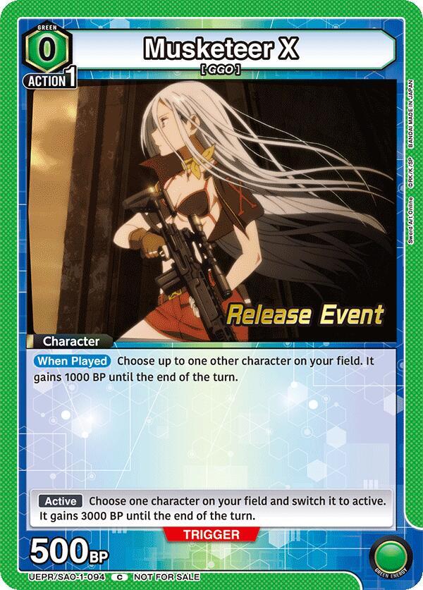 Musketeer X, UE07BT: Sword Art Online Release Event Cards UEPR/SAO-1-094