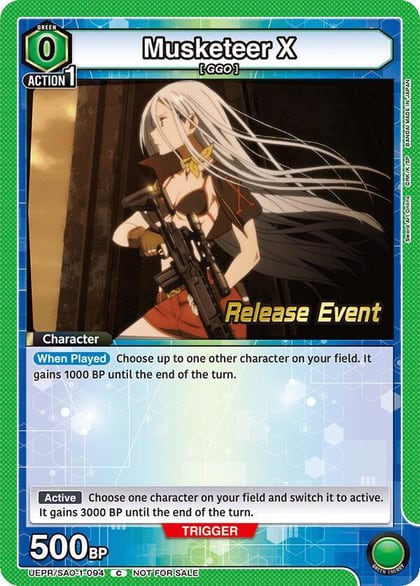 Musketeer X, UE07BT: Sword Art Online Release Event Cards UEPR/SAO-1-094