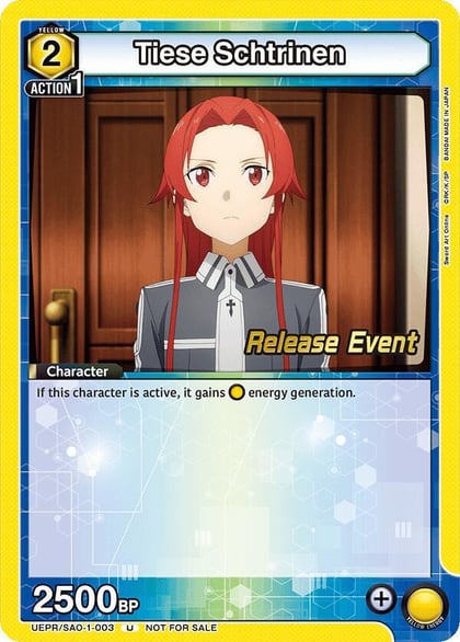 Tiese Schtrinen, UE07BT: Sword Art Online Release Event Cards UEPR/SAO-1-003