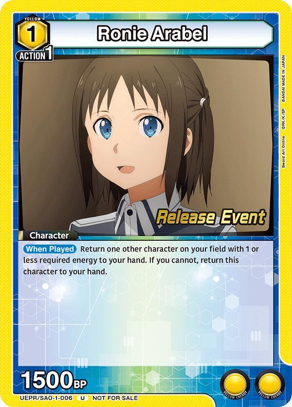Ronie Arabel, UE07BT: Sword Art Online Release Event Cards UEPR/SAO-1-006
