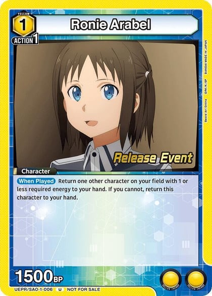 Ronie Arabel, UE07BT: Sword Art Online Release Event Cards UEPR/SAO-1-006