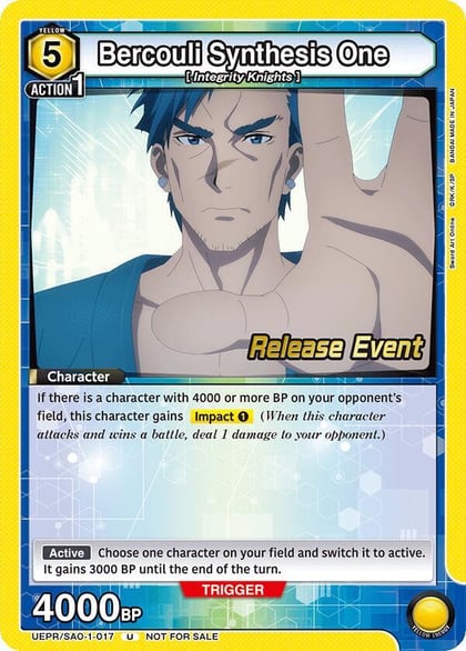 Bercouli Synthesis One, UE07BT: Sword Art Online Release Event Cards UEPR/SAO-1-017