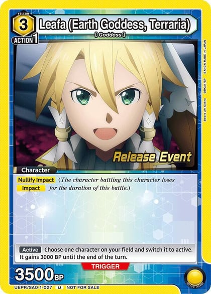 Leafa (Earth Goddess, Terraria) (027), UE07BT: Sword Art Online Release Event Cards UEPR/SAO-1-027