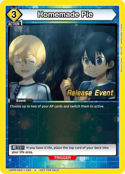 Homemade Pie, UE07BT: Sword Art Online Release Event Cards UEPR/SAO-1-032