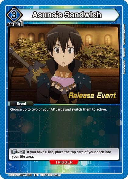 Asuna's Sandwich, UE07BT: Sword Art Online Release Event Cards UEPR/SAO-1-063
