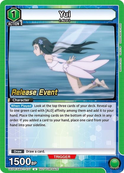 Yui (077), UE07BT: Sword Art Online Release Event Cards UEPR/SAO-1-077