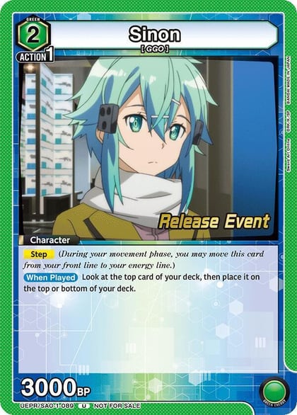 Sinon (089), UE07BT: Sword Art Online Release Event Cards UEPR/SAO-1-089