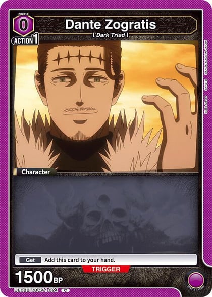 Dante Zogratis (024) (Box Topper Foil), UE08BT: Black Clover UE08BT/BCV-1-024