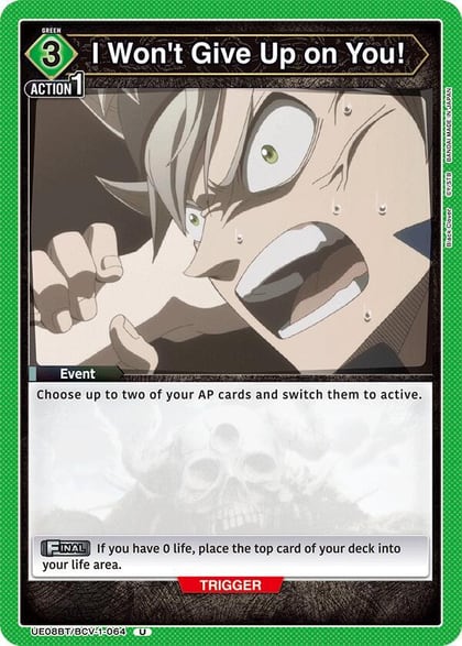 I Won't Give Up on You!, UE08BT: Black Clover UE08BT/BCV-1-064