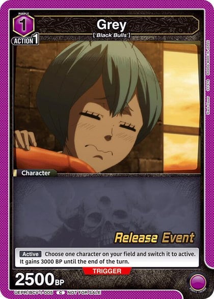 Grey (005), UE08BT: Black Clover Release Event Cards UEPR/BCV-1-005