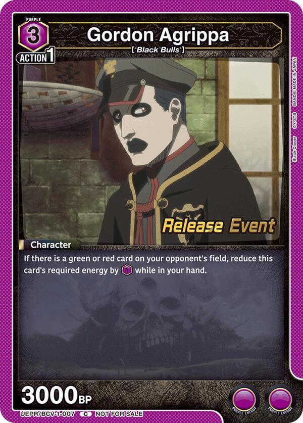 Gordon Agrippa, UE08BT: Black Clover Release Event Cards UEPR/BCV-1-007
