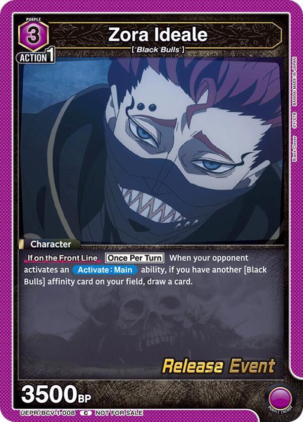 Zora Ideale, UE08BT: Black Clover Release Event Cards UEPR/BCV-1-008