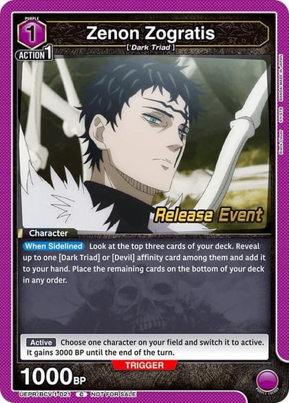 Zenon Zogratis (021), UE08BT: Black Clover Release Event Cards UEPR/BCV-1-021