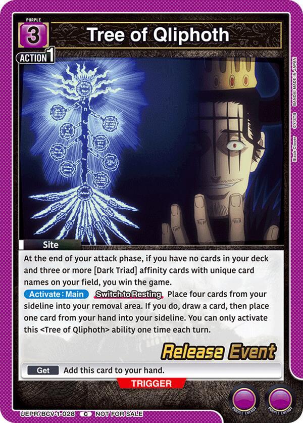 Tree of Qliphoth, UE08BT: Black Clover Release Event Cards UEPR/BCV-1-028