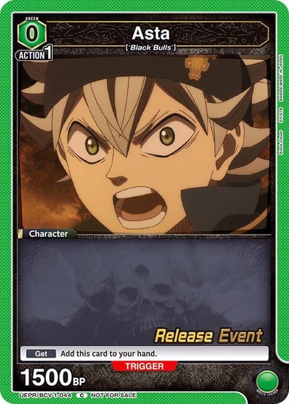 Asta (044), UE08BT: Black Clover Release Event Cards UEPR/BCV-1-044