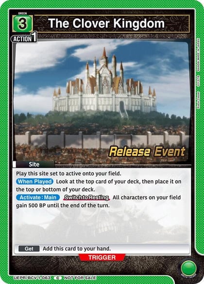 The Clover Kingdom, UE08BT: Black Clover Release Event Cards UEPR/BCV-1-063