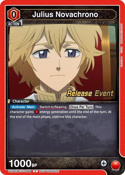 Julius Novachrono (068), UE08BT: Black Clover Release Event Cards UEPR/BCV-1-068