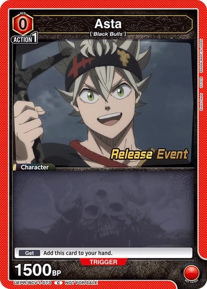 Asta (073), UE08BT: Black Clover Release Event Cards UEPR/BCV-1-073