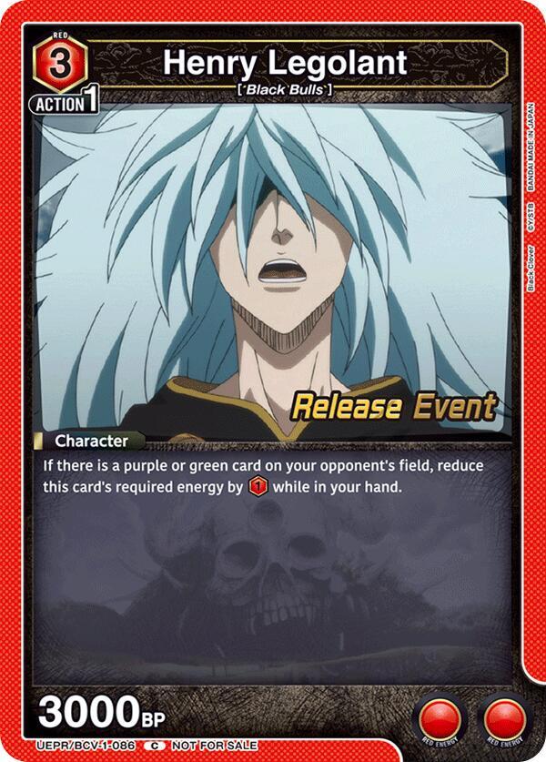 Henry Legolant, UE08BT: Black Clover Release Event Cards UEPR/BCV-1-086