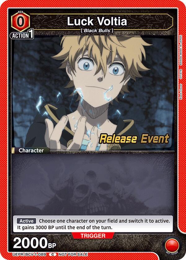 Luck Voltia (089), UE08BT: Black Clover Release Event Cards UEPR/BCV-1-089