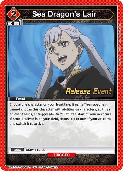 Sea Dragon's Lair, UE08BT: Black Clover Release Event Cards UEPR/BCV-1-098