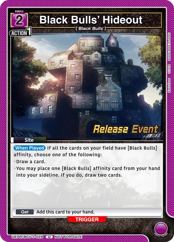 Black Bulls' Hideout, UE08BT: Black Clover Release Event Cards UEPR/BCV-1-029