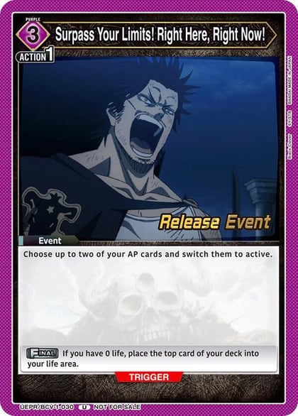 Surpass Your Limits! Right Here, Right Now!, UE08BT: Black Clover Release Event Cards UEPR/BCV-1-030