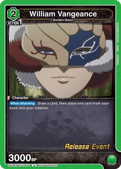 William Vangeance, UE08BT: Black Clover Release Event Cards UEPR/BCV-1-054