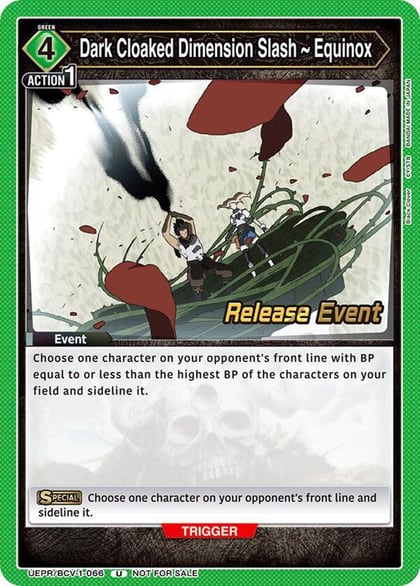 Dark Cloaked Dimension Slash ~ Equinox, UE08BT: Black Clover Release Event Cards UEPR/BCV-1-066