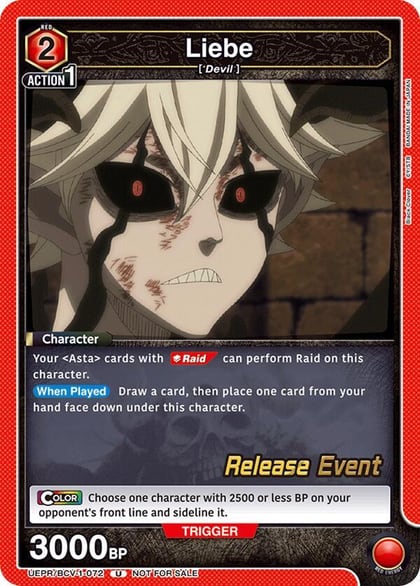 Liebe, UE08BT: Black Clover Release Event Cards UEPR/BCV-1-072