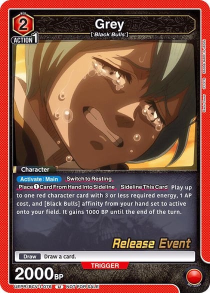 Grey (076), UE08BT: Black Clover Release Event Cards UEPR/BCV-1-076