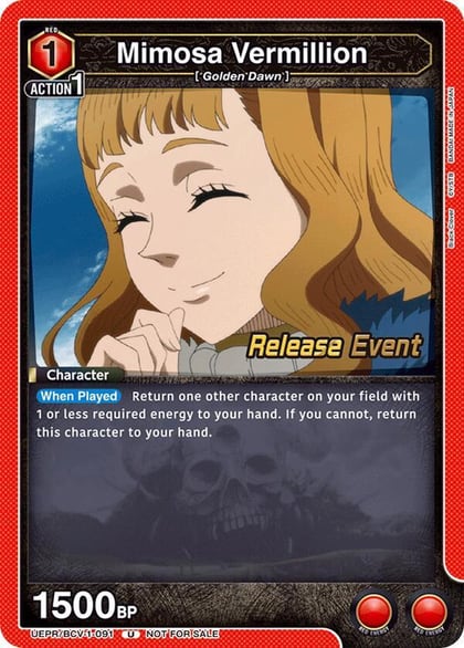 Mimosa Vermillion (091), UE08BT: Black Clover Release Event Cards UEPR/BCV-1-091