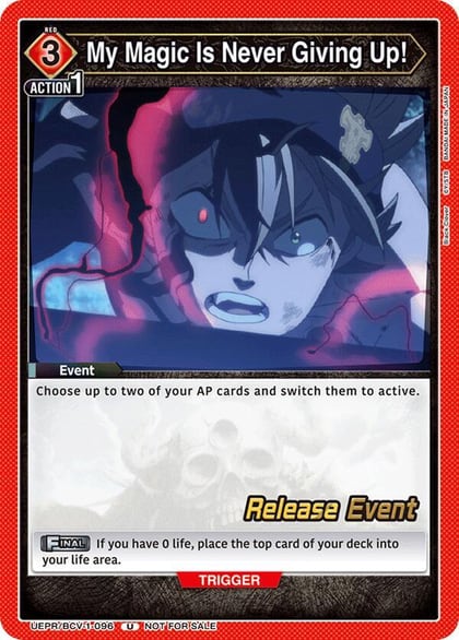 My Magic Is Never Giving Up!, UE08BT: Black Clover Release Event Cards UEPR/BCV-1-096