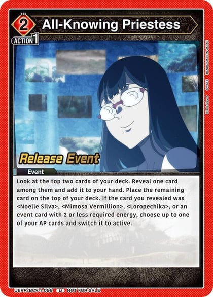 All-Knowing Priestess, UE08BT: Black Clover Release Event Cards UEPR/BCV-1-099
