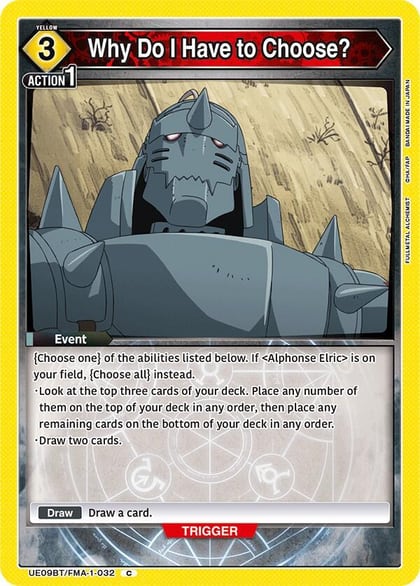Why Do I Have to Choose?, UE09BT: FULLMETAL ALCHEMIST UE09BT/FMA-1-032