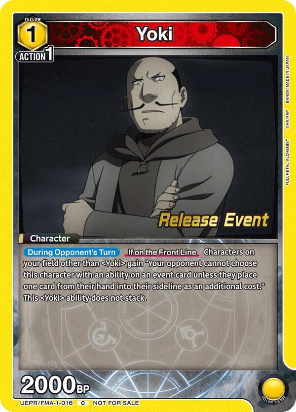 Yoki, UE09BT: FULLMETAL ALCHEMIST Release Event Cards UEPR/FMA-1-016