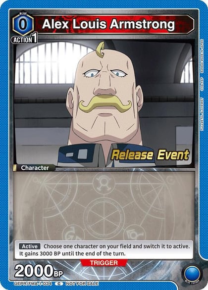 Alex Louis Armstrong (034), UE09BT: FULLMETAL ALCHEMIST Release Event Cards UEPR/FMA-1-034