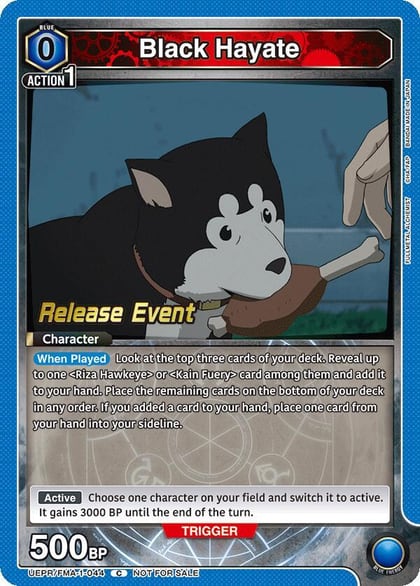 Black Hayate, UE09BT: FULLMETAL ALCHEMIST Release Event Cards UEPR/FMA-1-044