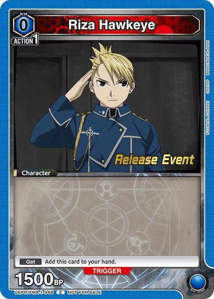 Riza Hawkeye (048), UE09BT: FULLMETAL ALCHEMIST Release Event Cards UEPR/FMA-1-048