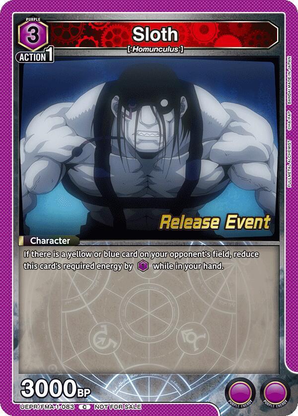 Sloth, UE09BT: FULLMETAL ALCHEMIST Release Event Cards UEPR/FMA-1-083