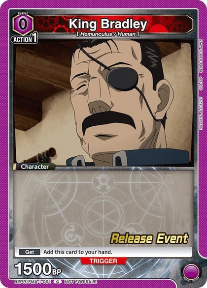 King Bradley (091), UE09BT: FULLMETAL ALCHEMIST Release Event Cards UEPR/FMA-1-091