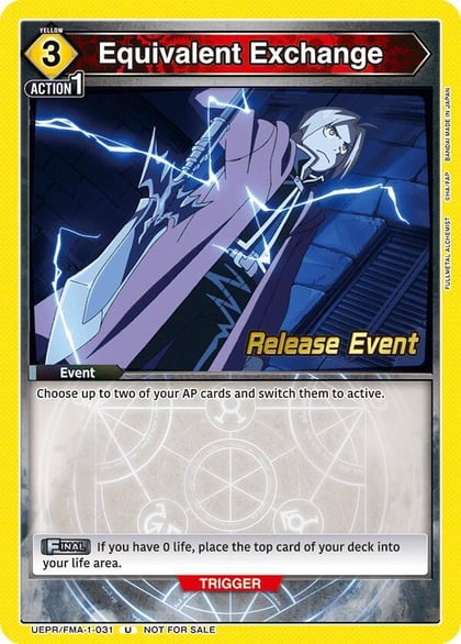 Equivalent Exchange, UE09BT: FULLMETAL ALCHEMIST Release Event Cards UEPR/FMA-1-031