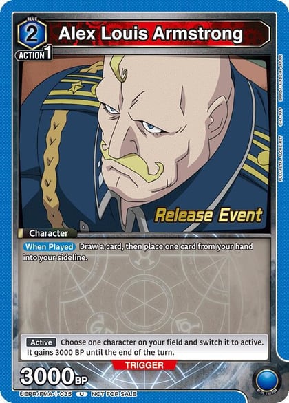 Alex Louis Armstrong (035), UE09BT: FULLMETAL ALCHEMIST Release Event Cards UEPR/FMA-1-035