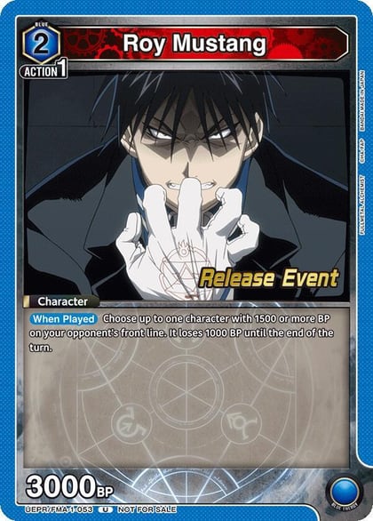 Roy Mustang (053), UE09BT: FULLMETAL ALCHEMIST Release Event Cards UEPR/FMA-1-053
