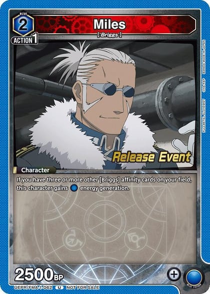 Miles, UE09BT: FULLMETAL ALCHEMIST Release Event Cards UEPR/FMA-1-062