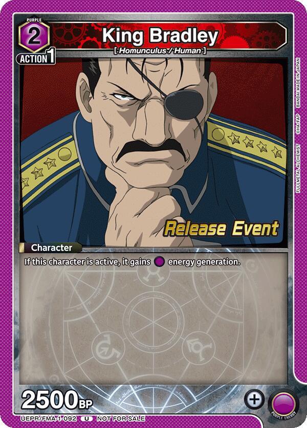 King Bradley (092), UE09BT: FULLMETAL ALCHEMIST Release Event Cards UEPR/FMA-1-092