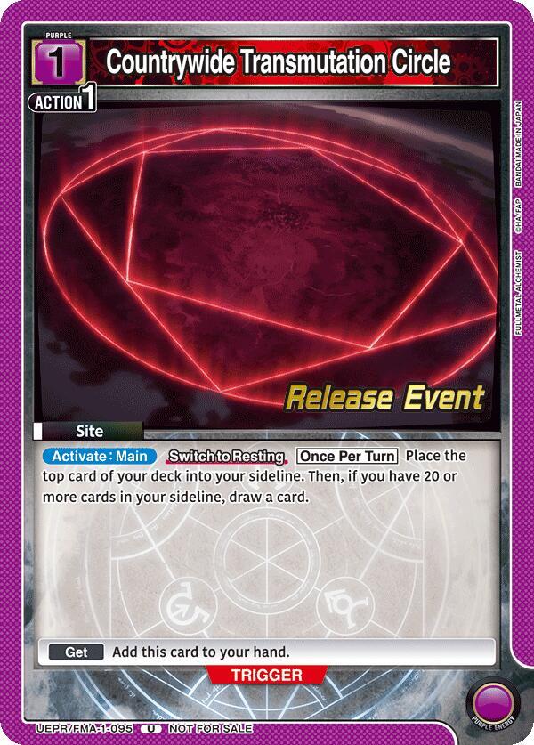 Countrywide Transmutation Circle, UE09BT: FULLMETAL ALCHEMIST Release Event Cards UEPR/FMA-1-095