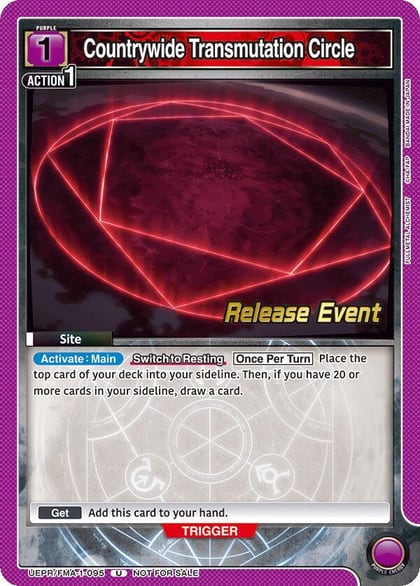 Countrywide Transmutation Circle, UE09BT: FULLMETAL ALCHEMIST Release Event Cards UEPR/FMA-1-095
